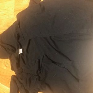 black hoody cardigan sweater